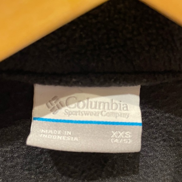Black Columbia wind proof, fleece jacket XXS (4-5) - Picture 7 of 7